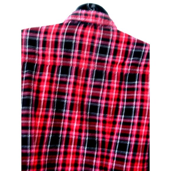 Maurice's Red & Black Plaid Western, Snaps, L/S Shirt Size XL - Picture 16 of 16